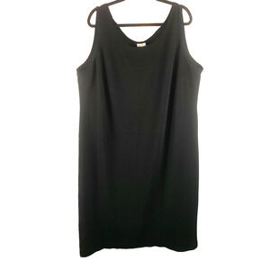 Black Jumper Dress Knee Length Sleeveless Size 24 W Church Business